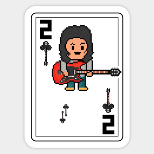 Pixelrockstars Two of Clubs Playing Card Sticker